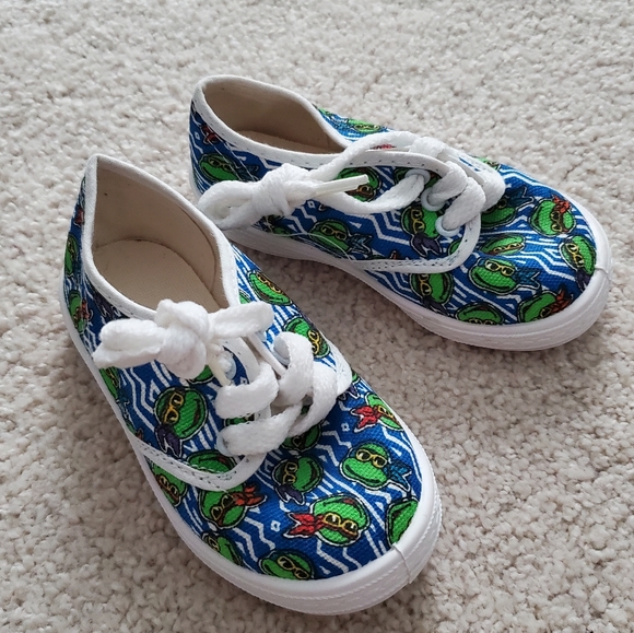 Vtg Ninja Turles Canvas Tie Shoes - Picture 1 of 5